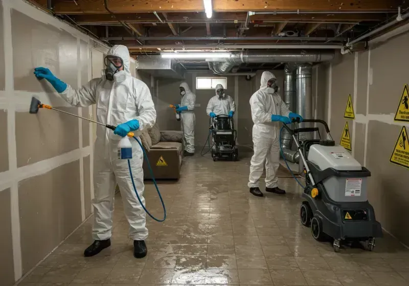 Basement Moisture Removal and Structural Drying process in Darlington, WI